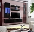 Picture of ASM Fly H Living Room Wall Unit Set Horizontal Glass Black/Black Gloss