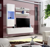 Show details for ASM Fly H Living Room Wall Unit Set Horizontal Glass White/White Gloss