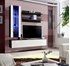 Picture of ASM Fly H Living Room Wall Unit Set Vertical Glass Black/White Gloss