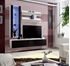 Picture of ASM Fly H Living Room Wall Unit Set Vertical Glass White/Black Gloss