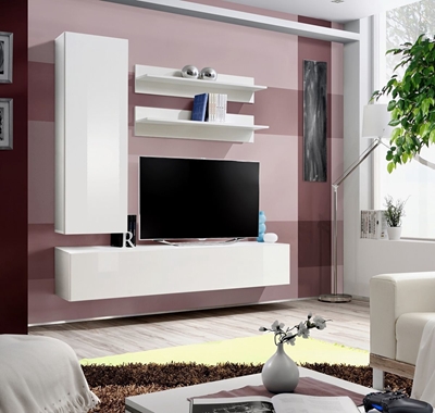 Picture of ASM Fly H Living Room Wall Unit Set White/White Gloss