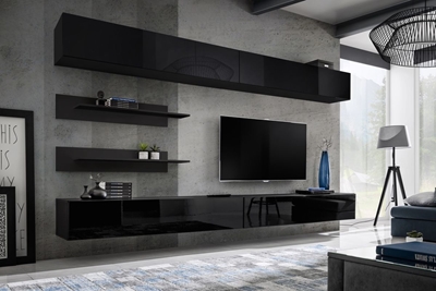 Picture of ASM Fly I Living Room Wall Unit Set w/ LED Black