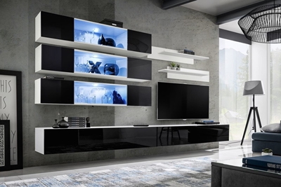 Picture of ASM Fly J3 Living Room Wall Unit Set Black/White