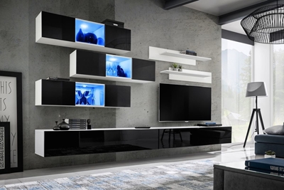 Picture of ASM Fly K3 Living Room Wall Unit Set Black/White