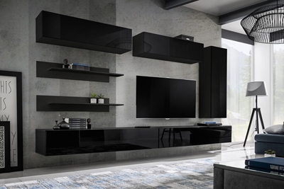 Picture of ASM Fly L1 Living Room Wall Unit Set Black