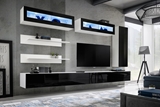 Show details for ASM Fly L2 Living Room Wall Unit Set Black/White