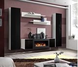 Show details for ASM Fly M1 Living Room Wall Unit Set Black/White