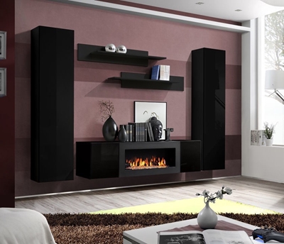 Picture of ASM Fly M1 Living Room Wall Unit Set Black