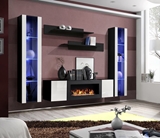 Show details for ASM Fly M2 Living Room Wall Unit Set White/Black