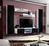 Show details for ASM Fly O1 Living Room Wall Unit Set Black/White