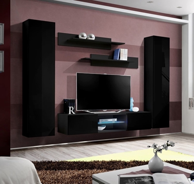 Picture of ASM Fly O1 Living Room Wall Unit Set Black