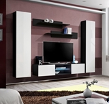 Show details for ASM Fly O1 Living Room Wall Unit Set White/Black