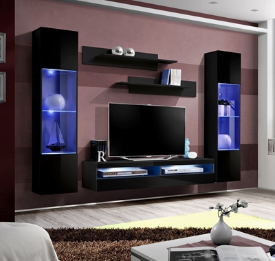 Picture of ASM Fly O13 Living Room Wall Unit Set Black
