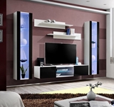 Show details for ASM Fly O2 Living Room Wall Unit Set Black/White