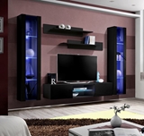 Show details for ASM Fly O2 Living Room Wall Unit Set Black