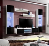 Show details for ASM Fly O3 Living Room Wall Unit Set Black/White