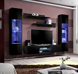 Show details for ASM Fly O3 Living Room Wall Unit Set Black