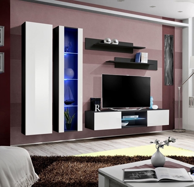 Picture of ASM Fly O4 Living Room Wall Unit Set White/Black