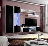 Show details for ASM Fly O5 Living Room Wall Unit Set Black/White