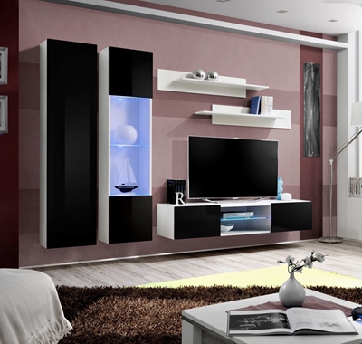 Picture of ASM Fly O5 Living Room Wall Unit Set Black/White