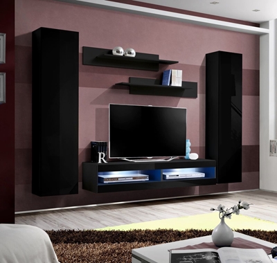 Picture of ASM Fly O6 Living Room Wall Unit Set Black