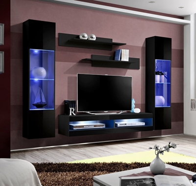 Picture of ASM Fly O8 Living Room Wall Unit Set Black