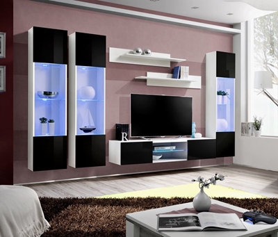 Picture of ASM Fly P3 Living Room Wall Unit Set Black/White