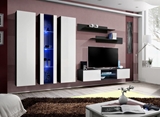 Show details for ASM Fly P4 Living Room Wall Unit Set White/Black