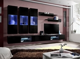 Show details for ASM Fly Q2 Living Room Wall Unit Set Black