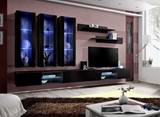 Show details for ASM Fly Q3 Living Room Wall Unit Set Black