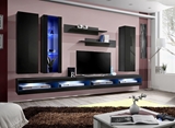 Show details for ASM Fly Q9 Living Room Wall Unit Set Black