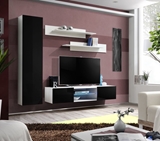 Show details for ASM Fly R1 Living Room Wall Unit Set Black/White