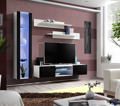 Picture of ASM Fly R2 Living Room Wall Unit Set Black/White