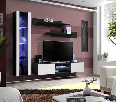 Picture of ASM Fly R2 Living Room Wall Unit Set White/Black