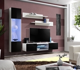 Show details for ASM Fly R3 Living Room Wall Unit Set Black/White