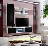 Show details for ASM Fly S1 Living Room Wall Unit Set Black/White