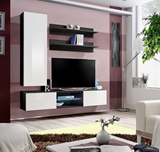 Show details for ASM Fly S1 Living Room Wall Unit Set White/Black