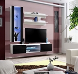 Show details for ASM Fly S2 Living Room Wall Unit Set Black/White