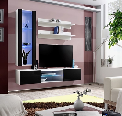 Picture of ASM Fly S2 Living Room Wall Unit Set Black/White