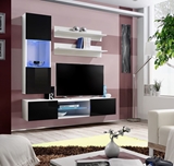 Show details for ASM Fly S3 Living Room Wall Unit Set Black/White