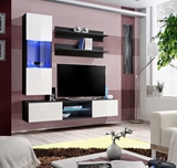 Show details for ASM Fly S3 Living Room Wall Unit Set White/Black