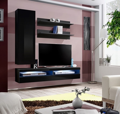 Picture of ASM Fly S7 Living Room Wall Unit Set Black