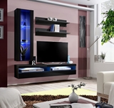 Show details for ASM Fly S8 Living Room Wall Unit Set Black