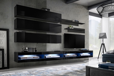 Picture of ASM Fly U1 Living Room Wall Unit Set Black