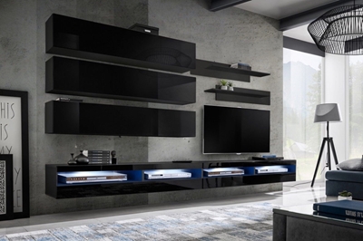 Picture of ASM Fly U4 Living Room Wall Unit Set Black