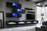 Show details for ASM Fly V Living Room Wall Unit Set Black ZZ FY V3