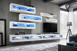 Show details for ASM Fly V Living Room Wall Unit Set White WW FY V2