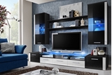 Show details for ASM Fresh Living Room Wall Unit Set Black/White