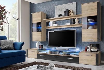 Picture of ASM Fresh Living Room Wall Unit Set Sonoma Oak/Graphite