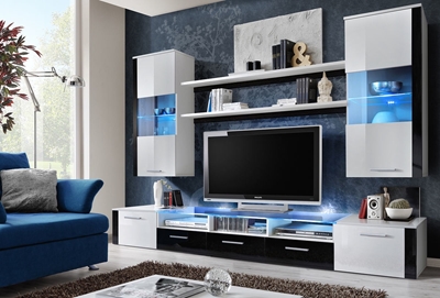 Picture of ASM Fresh Living Room Wall Unit Set White/Black